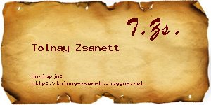 Tolnay Zsanett névjegykártya